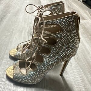Steve Madden Crystal Lace-Up Sandals
